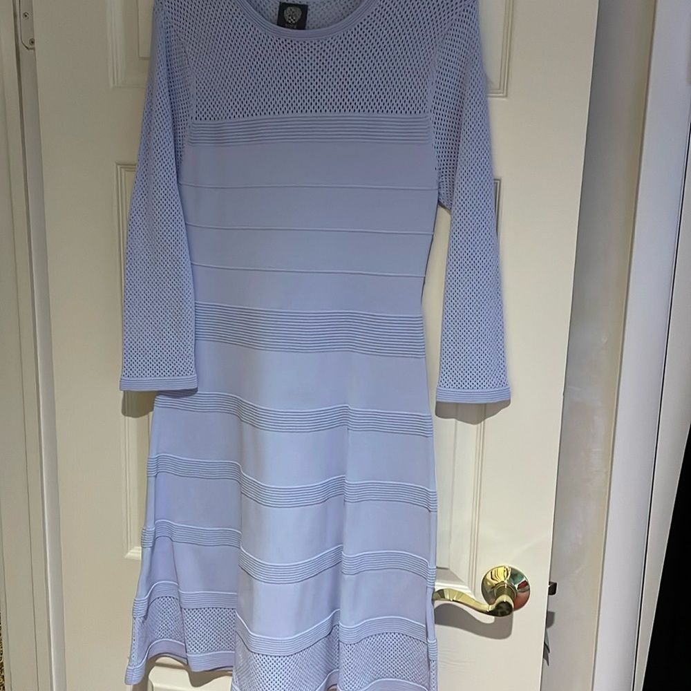 Vince Camuto powder blue long sleeve fit and flair bandage dress in size medium
